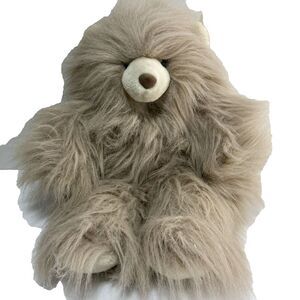 1989 Happiness Express Club Stuffed Plush Shaggy Bear Beige Vintage‎ HTF Korea